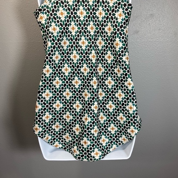 THEORY Printed Silk Sleeveless Racerback floral print lightweight size S T145 - Picture 8 of 12